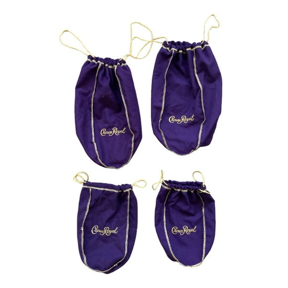 Crown Royal Purple Drawstring Pouches Set of 4 - Picture 1 of 7